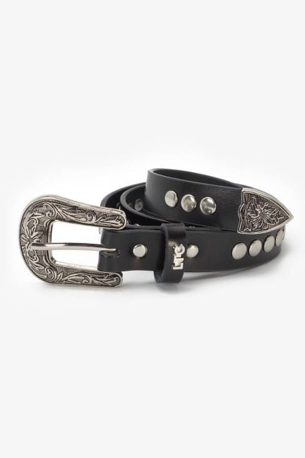 Ceinture Nigelle en cuir noire