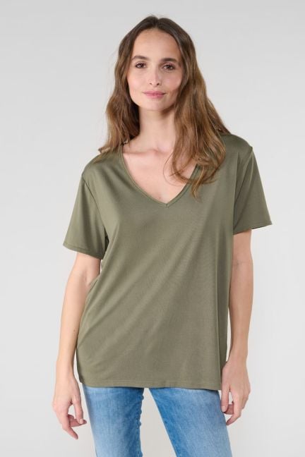 Khaki embroidered Parodia t-shirt