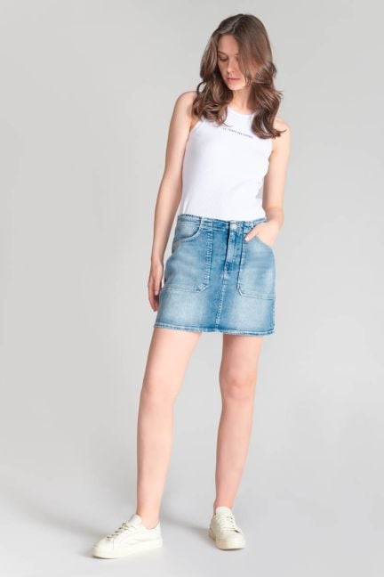 Faded blue denim Calzan skirt