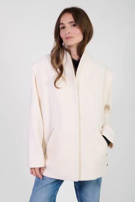 Shinn coat in cream wool blend