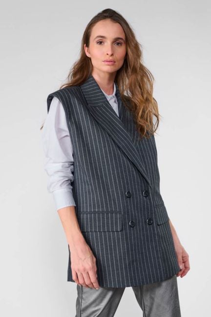 Tillin grey sleeveless blazer jacket