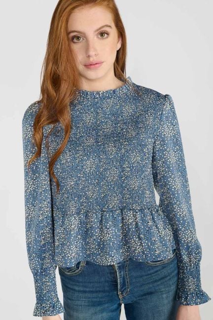 Divegi blue floral blouse