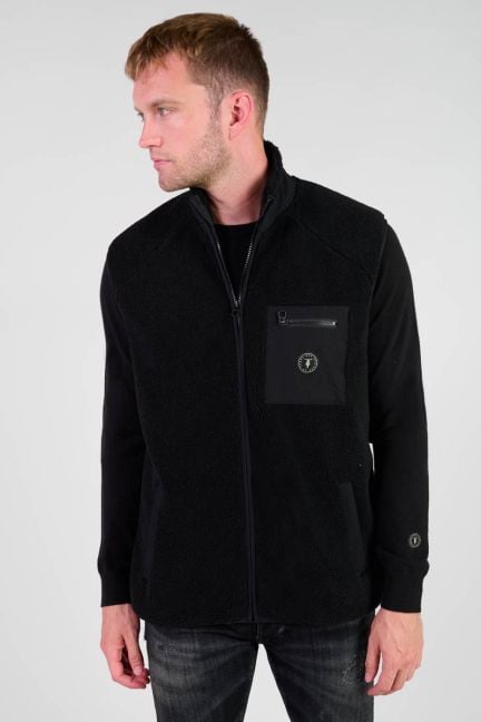 Rudy black two-ply sleeveless jacket