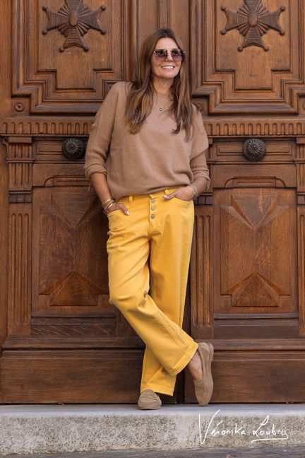 James 400/60 girlfriend by Véronika Loubry jeans taille haute jaune