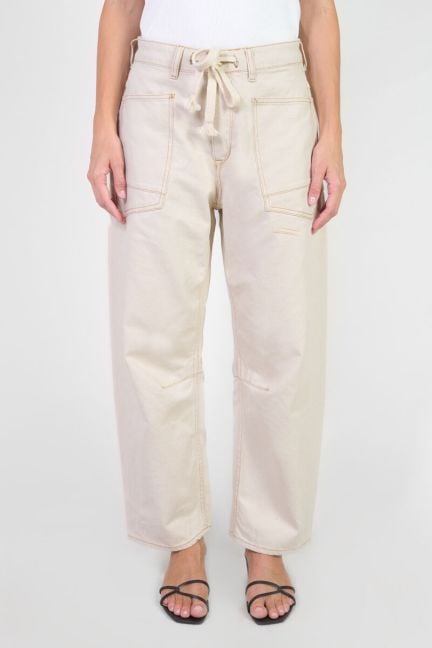 Jeans balloon Madie high-waist ecru