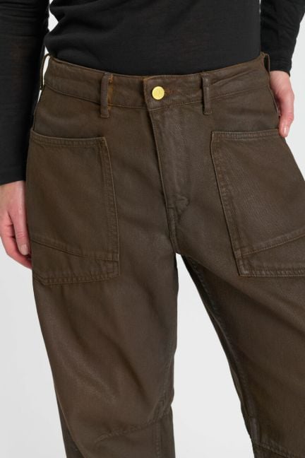Jeans balloon Madie coated brown