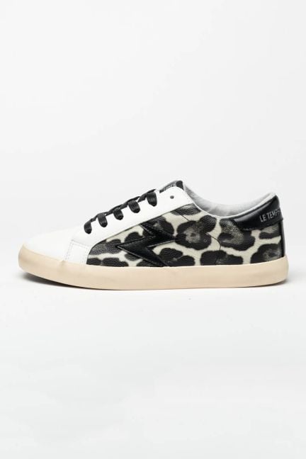 Soho sneakers with black and white leopard print