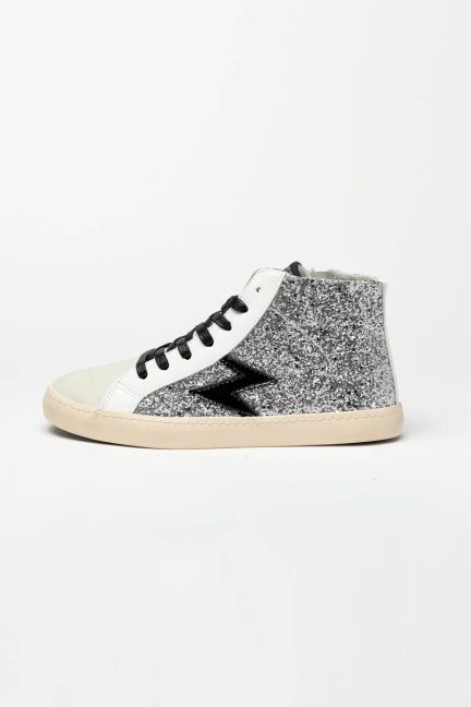 Soho high top sneakers with silver glitter
