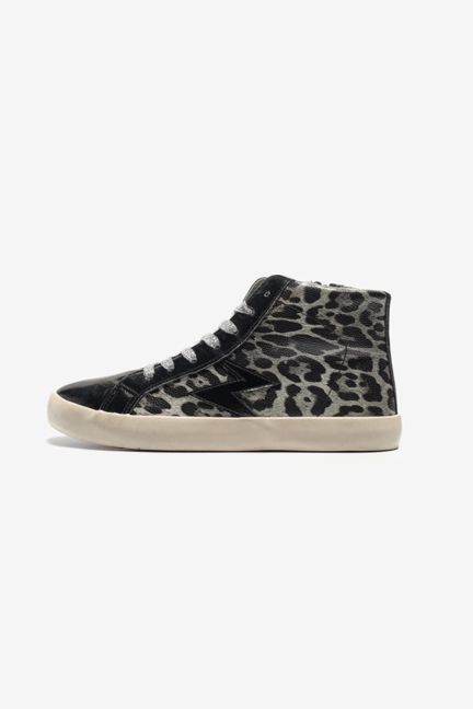 Black and grey leopard print Soho high-top trainers