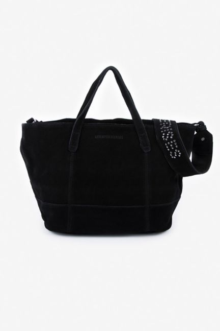 Black suede leather Astier bag