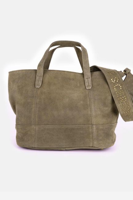Khaki suede leather Astier bag