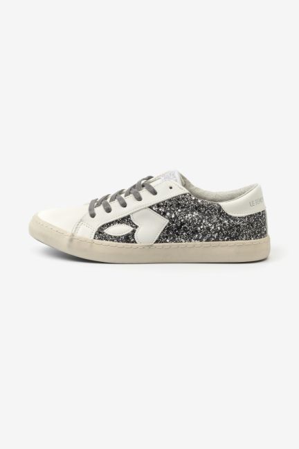 White Austin sneakers with grey sequins