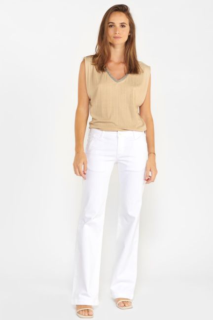 White Joelle flare trousers