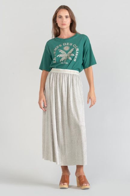 Long silver-coloured Latoba skirt