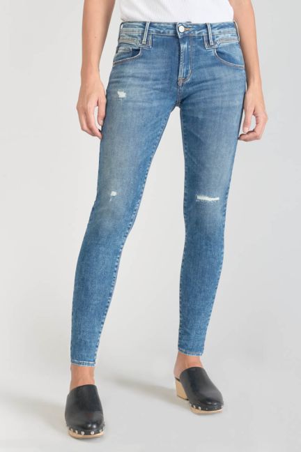 Pounche power skinny 7/8th jeans destroy blue N°3