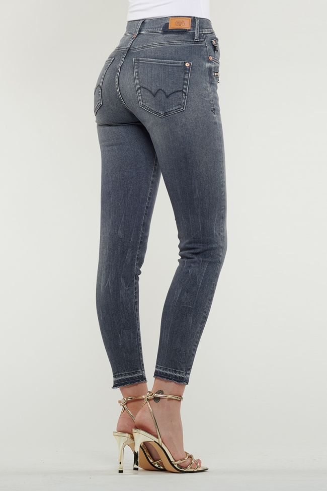 Grey Power Skinny High Waisted Jeans 7/8th