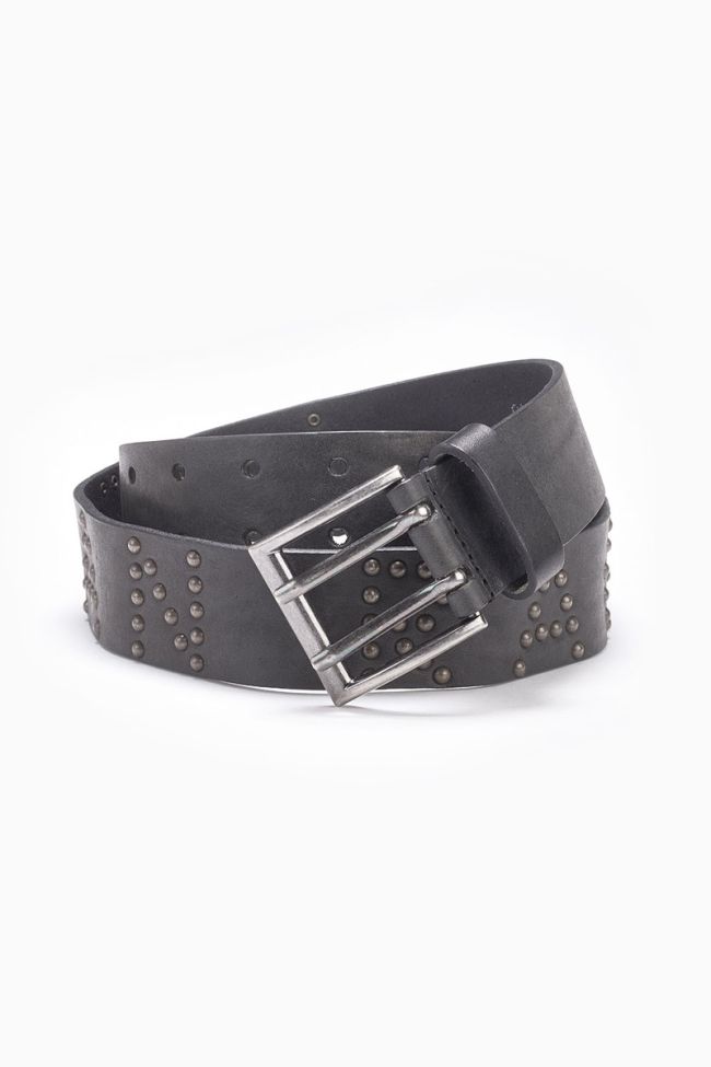 Rags black leather belt