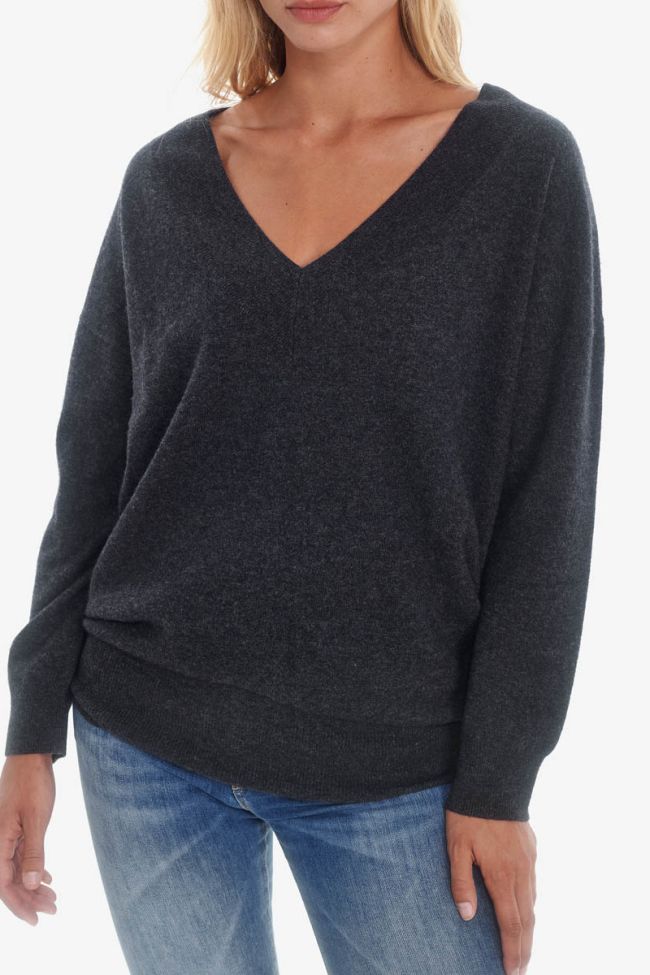 Wool and cashmere dark grey pullover