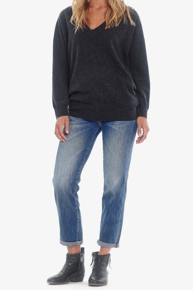 Wool and cashmere dark grey pullover