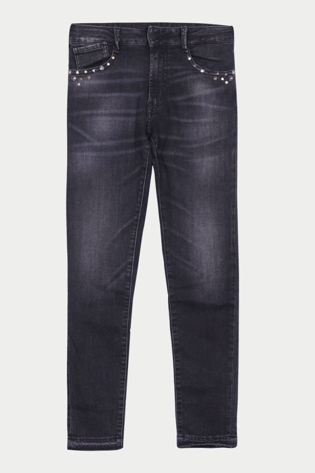 Jeans Power Slim Taille Haute Noir
