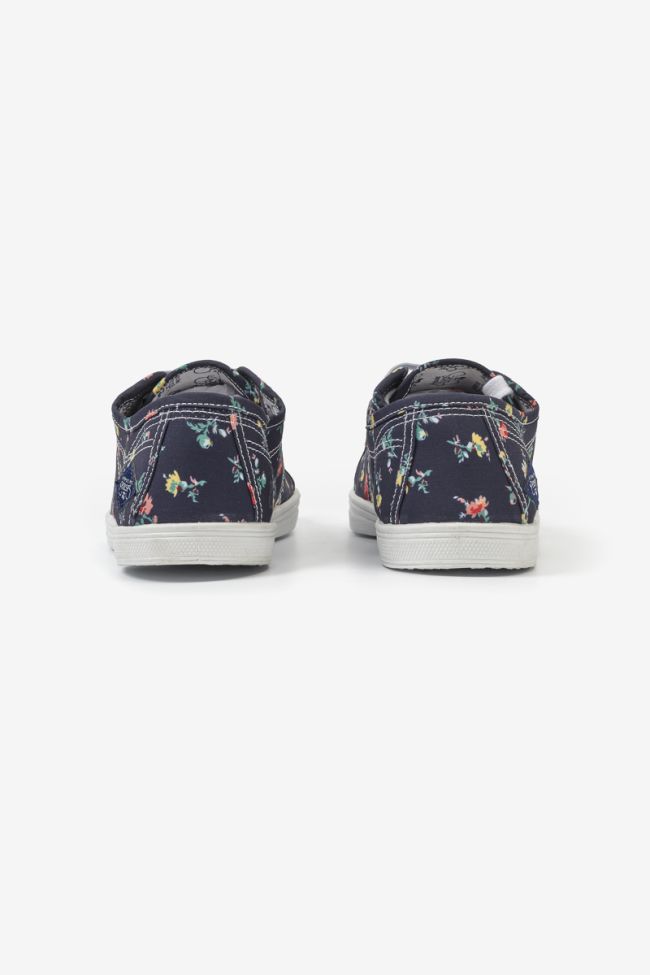 Navy blue Basic trainers with floral pattern