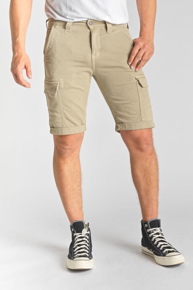Beige Jogg Damon army-style Bermuda shorts