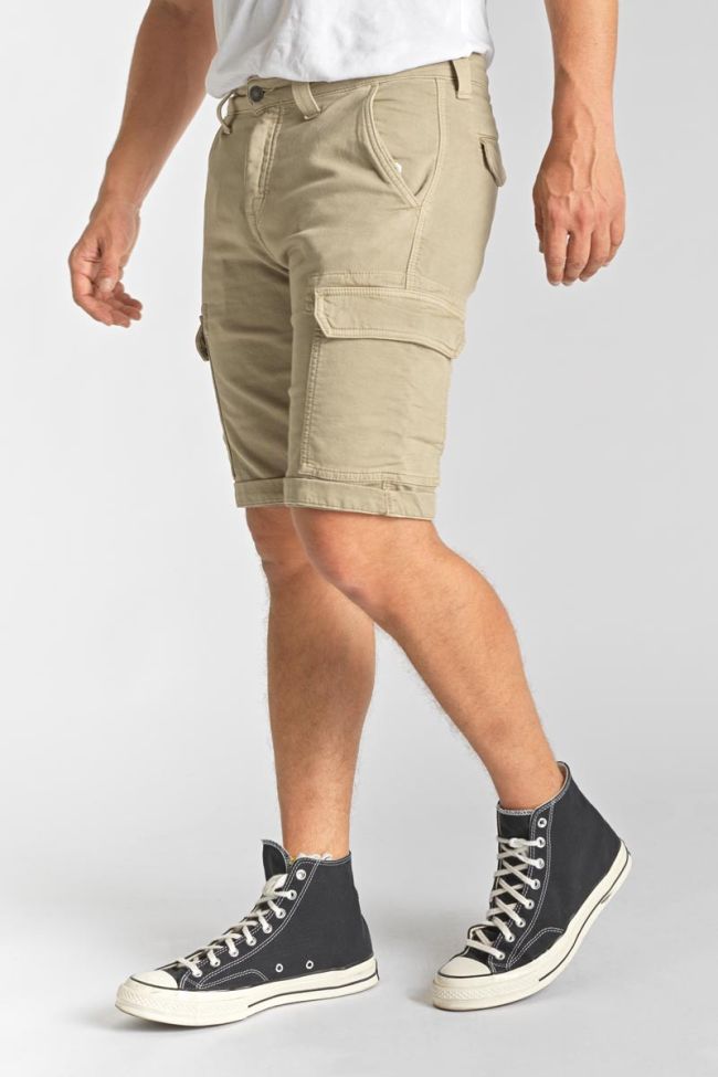 Beige Jogg Damon army-style Bermuda shorts