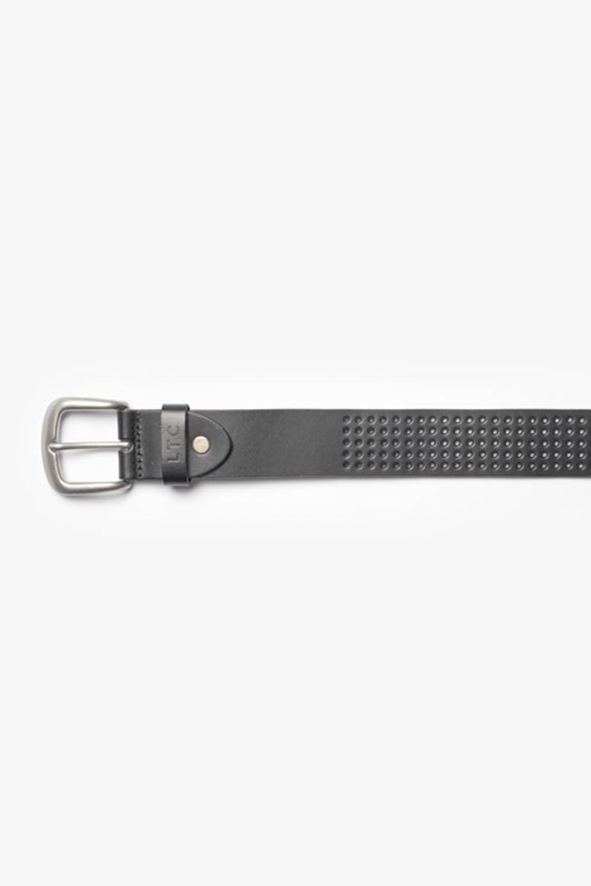 Black leather perforated belt Selve