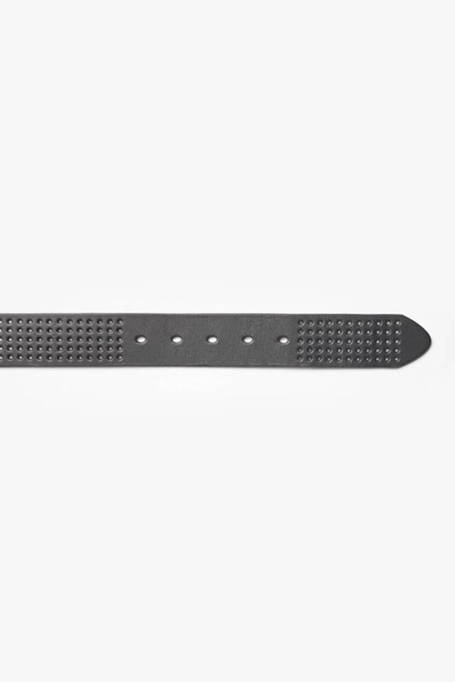 Black leather perforated belt Selve