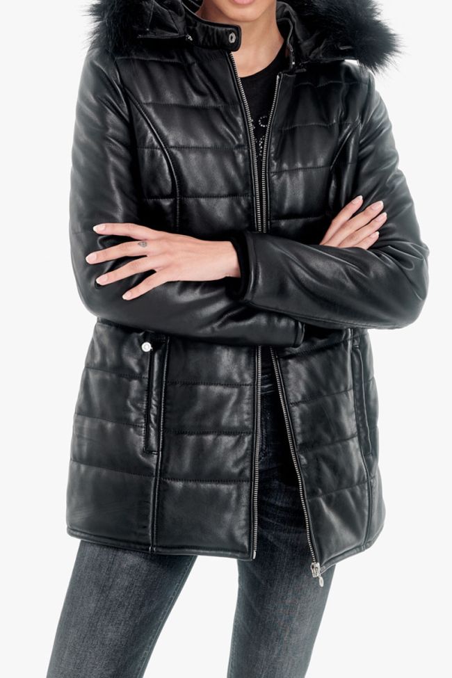 Black Marcy leather padded jacket