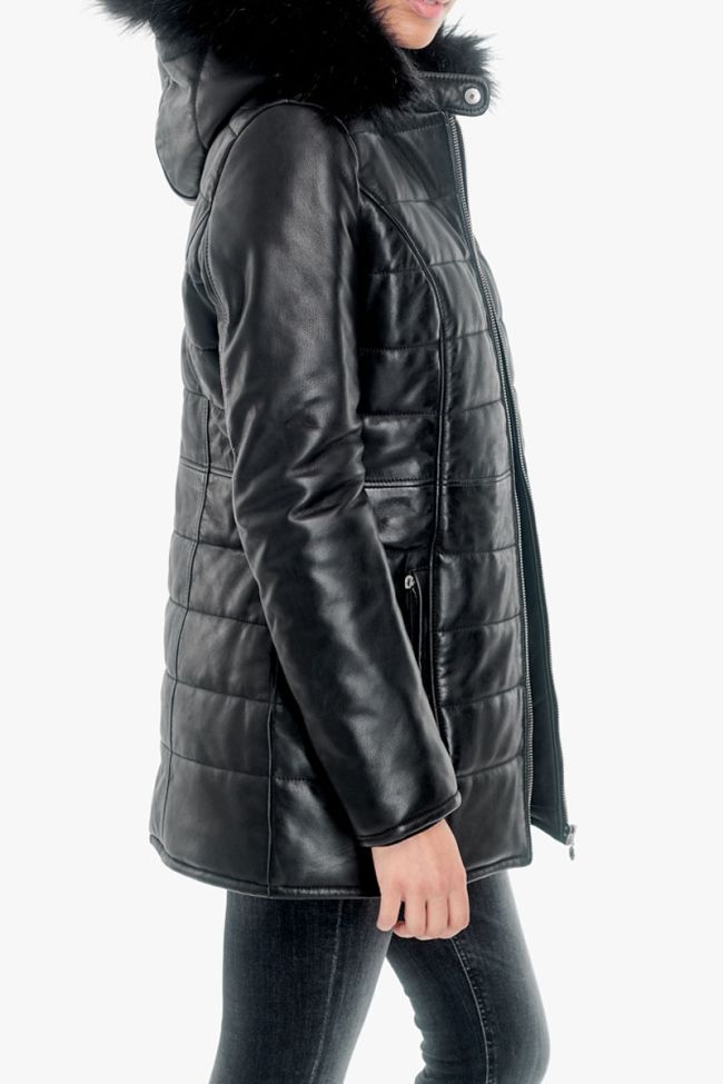 Black Marcy leather padded jacket