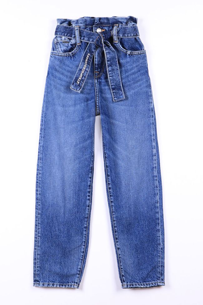 Blue light high waist mom jeans N°4