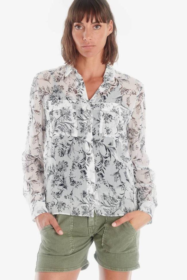 Abou white shirt with floral pattern