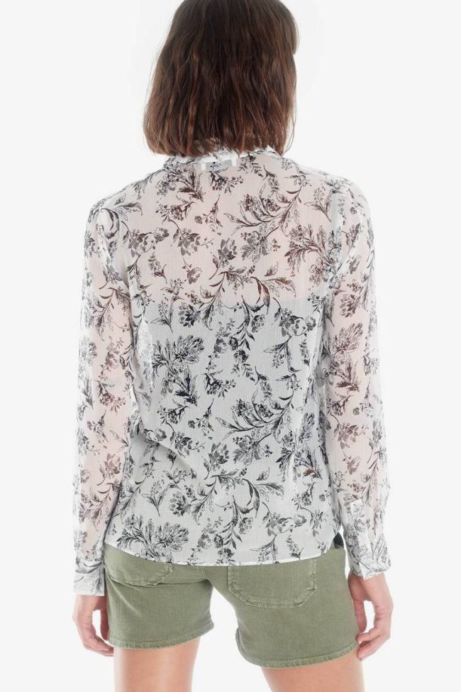 Abou white shirt with floral pattern
