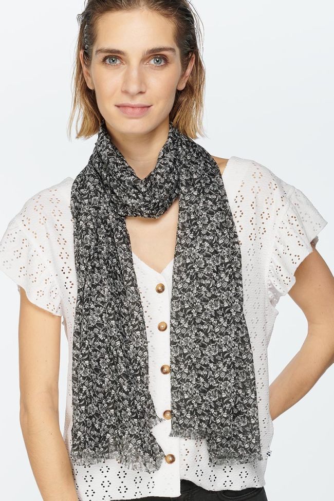 Black flower pattern Dias scarf