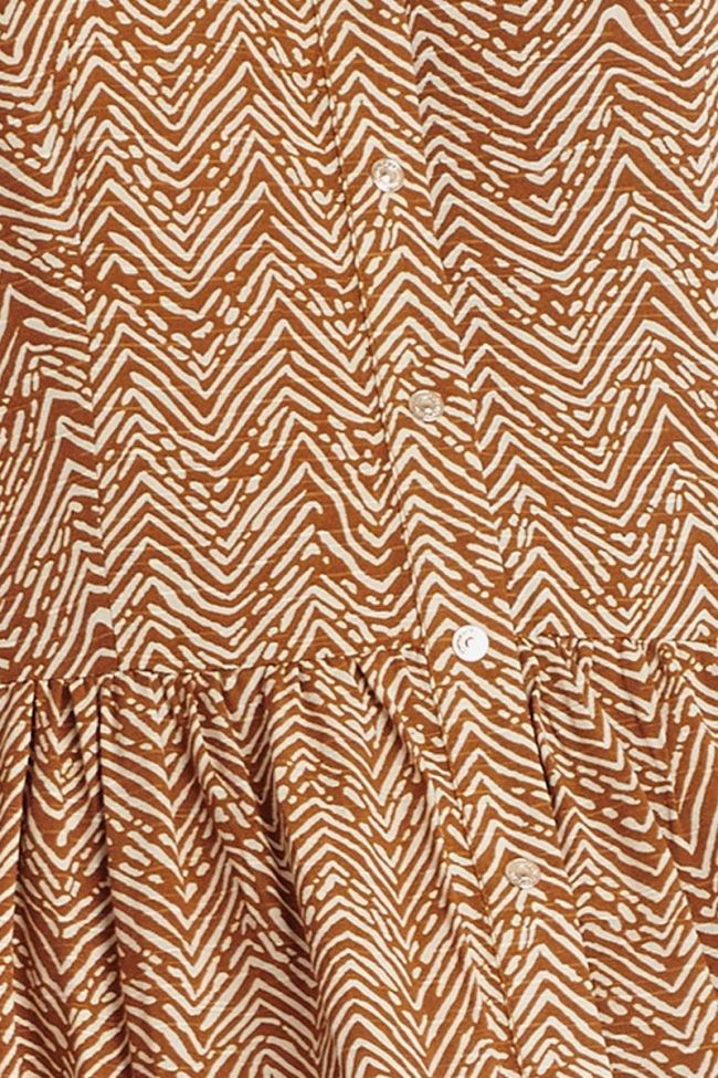 Isae brown dress with ethnic pattern