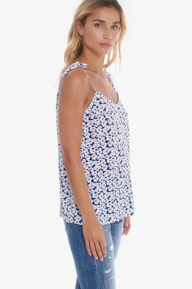 Blue and white floral pattern Melilla tank top