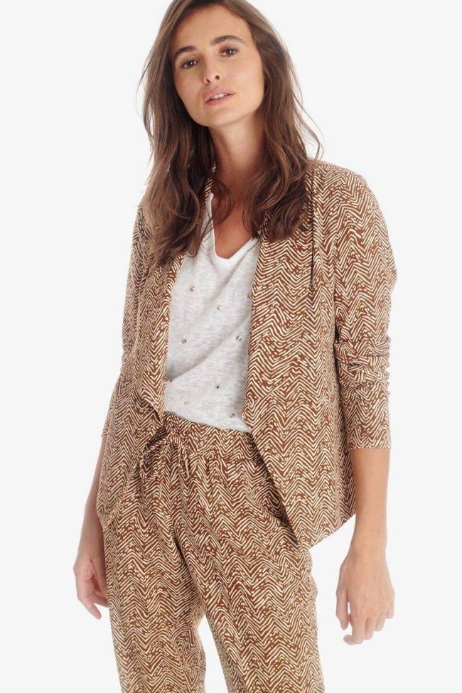 Brown ethnic pattern Musa jacket