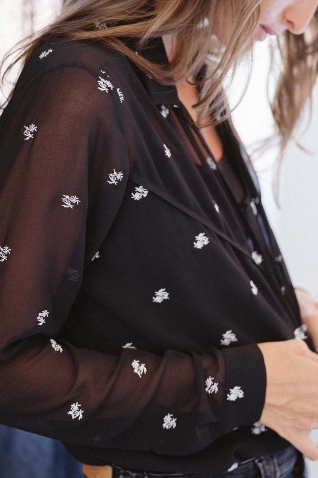 Black embroidered Russel shirt