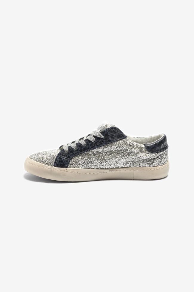 Blue Soho trainers with silver glitter
