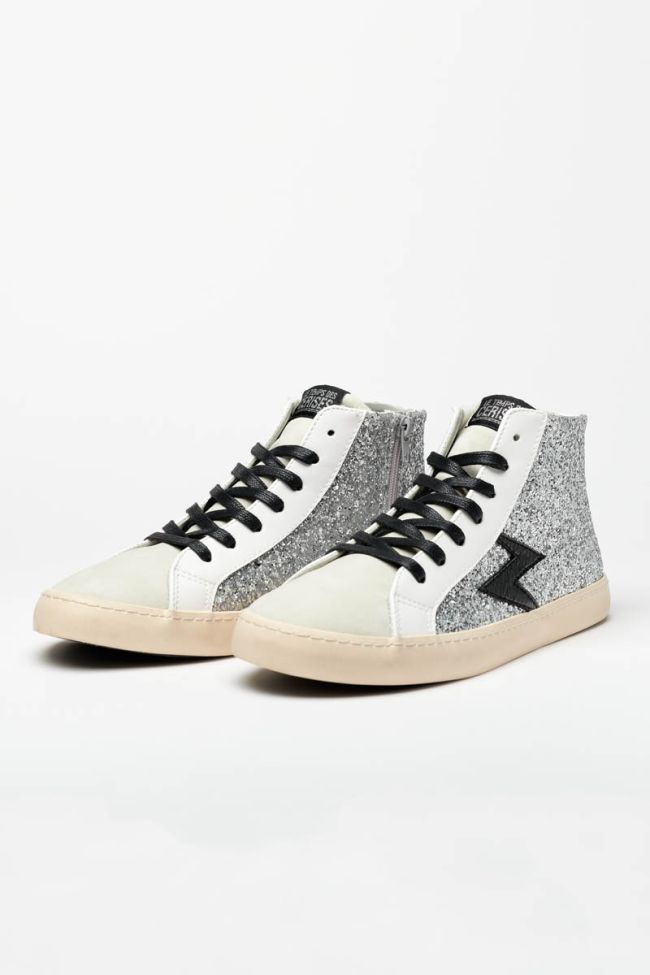 Soho high top sneakers with silver glitter