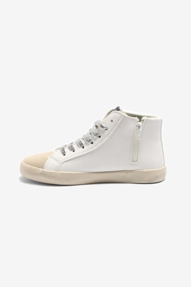 White high-top Soho trainers with black flash