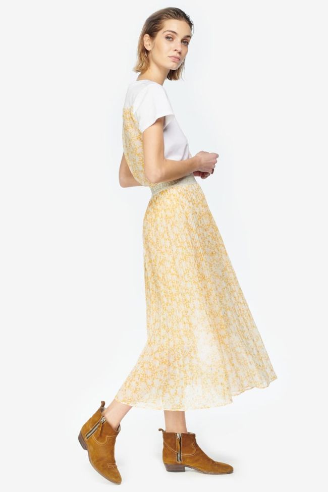 Yellow floral pattern Zonza skirt