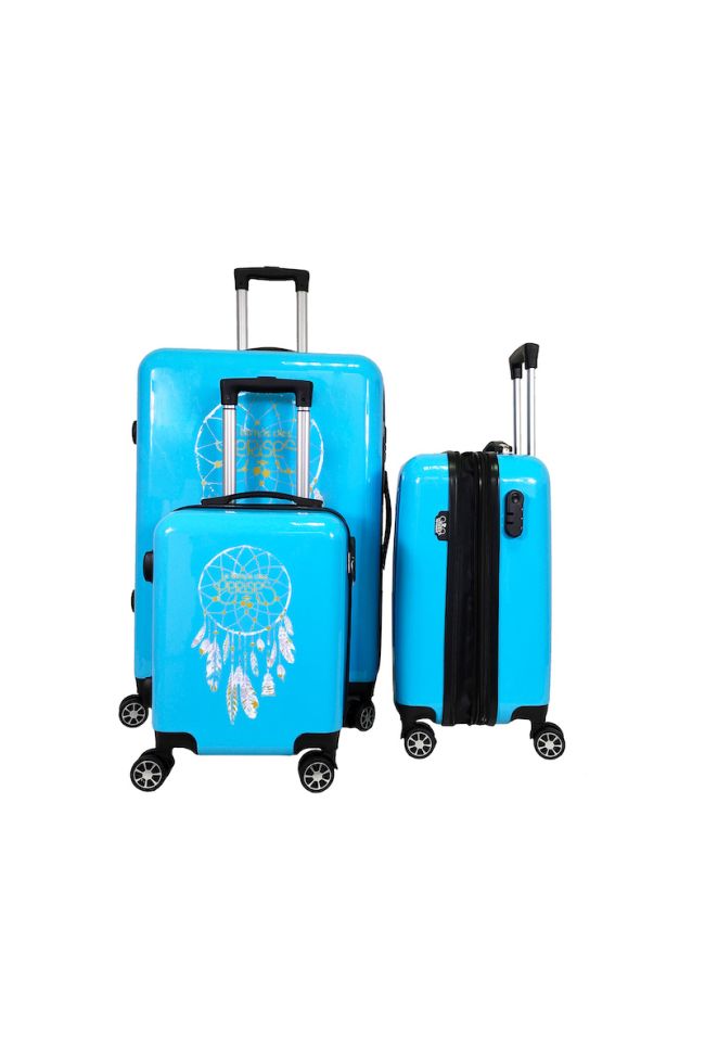 Set de 3 valises Plume Ana Rêve bleues