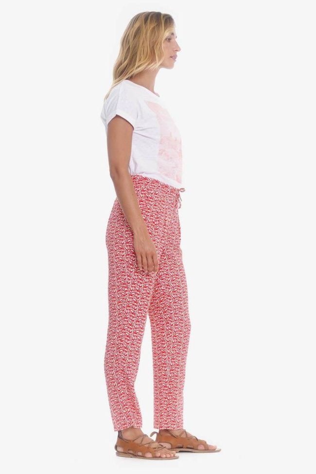 Red leaf pattern Burgos trousers