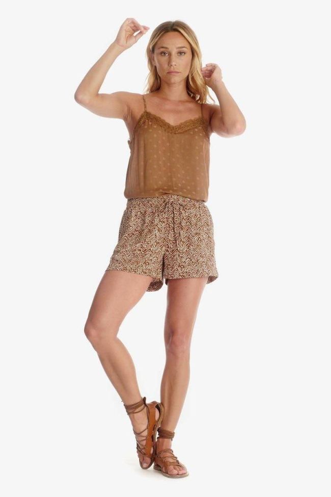 Brown ethnic pattern Calvi shorts