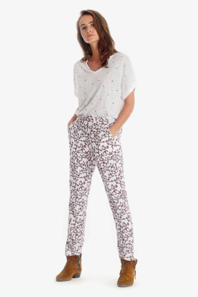 White floral pattern Sally trousers