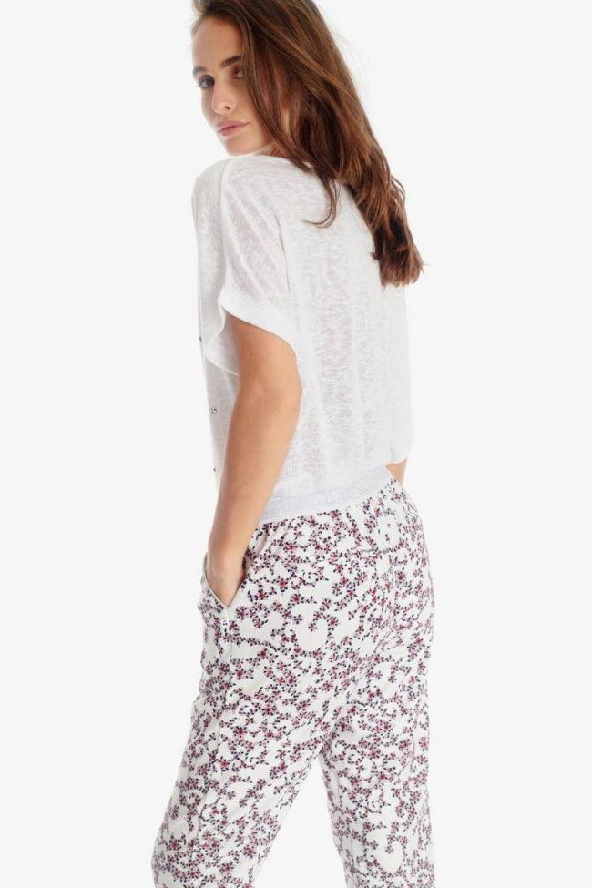 White floral pattern Sally trousers