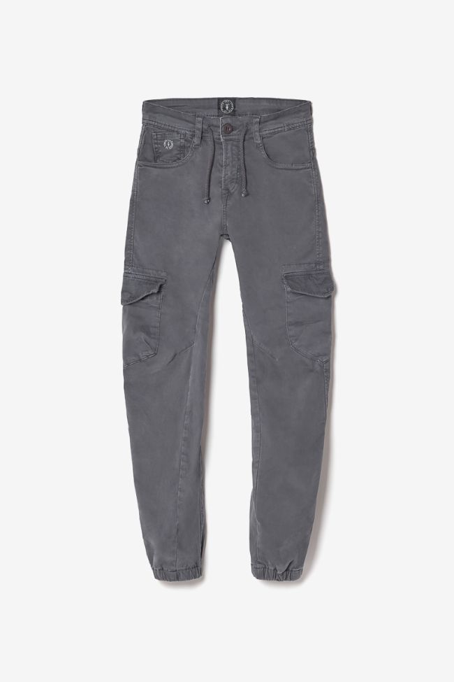 Twisted tapered charcoal grey Tobati trousers