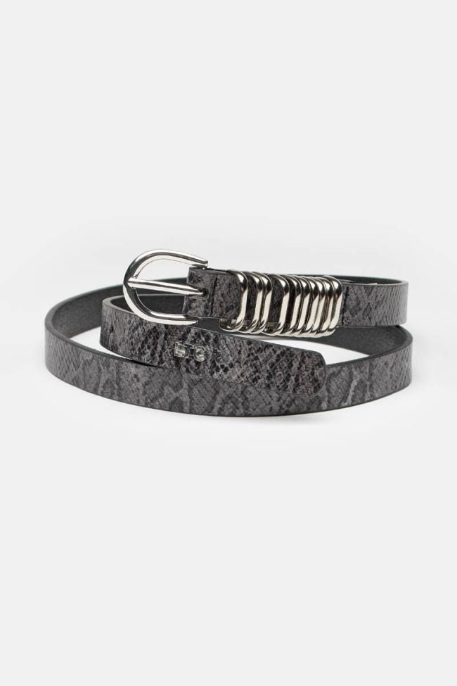Grey python style leather Lemmy belt